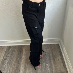 Trendy Black Utility Pants with Pockets
